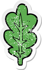 retro distressed sticker of a cartoon leaf symbol