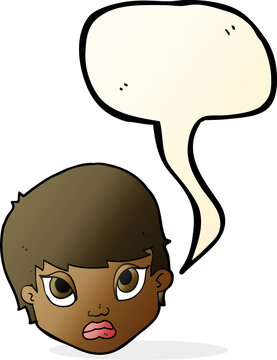 recommend clip art: cartoon sulking woman with speech bubble