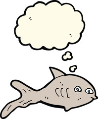 cartoon fish with thought bubble