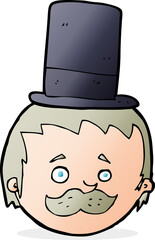 cartoon man wearing top hat