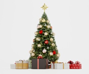 Fototapeta na wymiar Realistic 3D Render of Christmas Tree