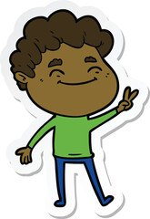 sticker of a cartoon friendly man