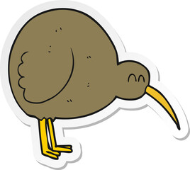 sticker of a cartoon kiwi bird