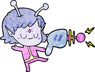 cartoon alien girl