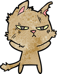 tough cartoon cat