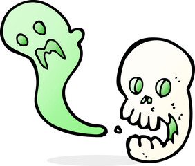 cartoon spooky skull