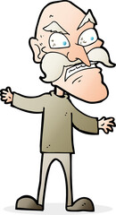 Obraz premium cartoon angry old man