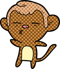 cartoon suspicious monkey
