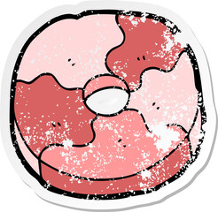 distressed sticker of a cartoon biscuit