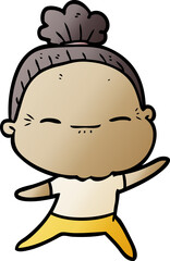 Obraz premium cartoon peaceful old woman