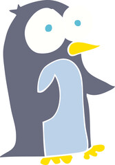 flat color illustration of penguin