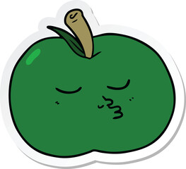 sticker of a cartoon high quality apple