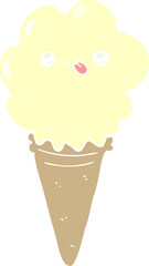 flat color style cartoon ice cream
