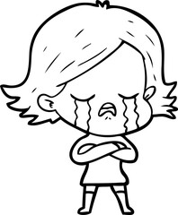 cartoon girl crying