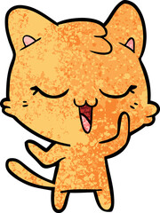 happy cartoon cat