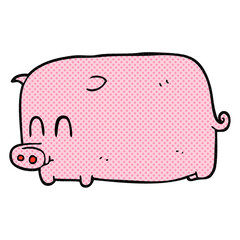 freehand drawn cartoon pig
