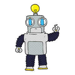 freehand drawn cartoon robot