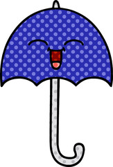 comic book style cartoon of a umbrella