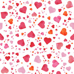 watercolor love heart seamless pattern
