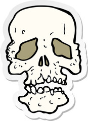 sticker of a cartoon skull