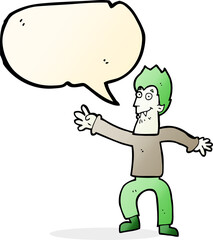 cartoon vampire with speech bubble
