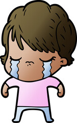 cartoon woman crying