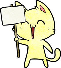 happy cartoon cat