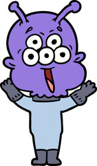 happy cartoon alien