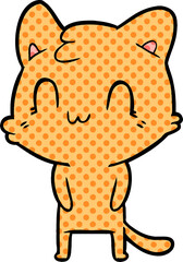 cartoon happy cat