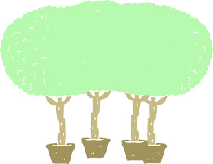 flat color illustration of trees