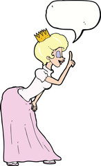 cartoon princess with speech bubble