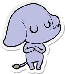 sticker of a cute cartoon elephant