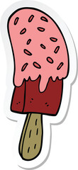 sticker of a cartoon ice cream lolly