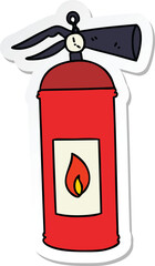 sticker of a quirky hand drawn cartoon fire extinguisher
