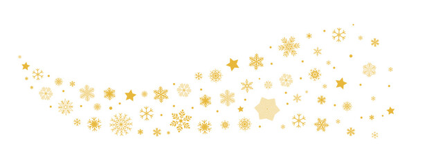 Wave snowflakes background isolated, Christmas and New Year decoration - stock vector