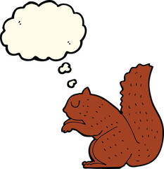cartoon squirrel with thought bubble