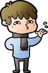 cartoon curious man