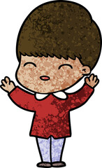 happy cartoon boy
