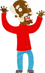 cartoon terrified old man