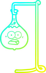 cold gradient line drawing of a cartoon science experiment
