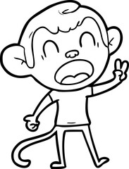 shouting cartoon monkey
