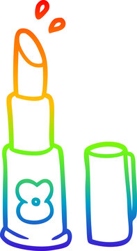 recommend clip art: rainbow gradient line drawing of a cartoon lipstick