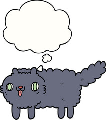 cartoon cat with thought bubble