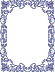 Elegant glamour floral border baroque theme for wedding and decoration element