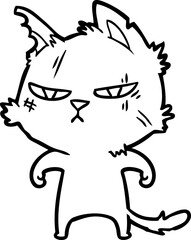 tough cartoon cat
