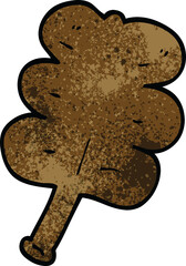 cartoon doodle autumnal leaf