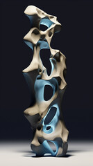 Obraz premium The material of the stone, handicrafts, the shape of the water flow containing liquid created with Generative Ai