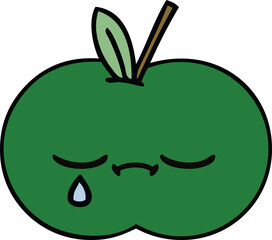 cute cartoon of a juicy apple
