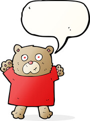 cartoon cute teddy bear with speech bubble