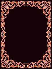 Elegant glamour floral border baroque theme for wedding and decoration element
